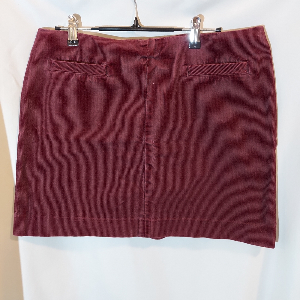 Vintage Old Navy Y2K Burgundy Corduroy Mini Skirt Size 12